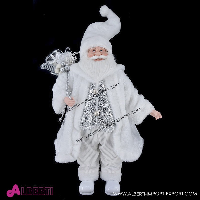 Babbo Natale 70 Cm.Babbo Natale In Piedi Bianco 70cm