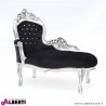 Chaiselongue mini argento/nera strtess.110x68x95