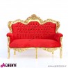 962 NMMILG^ROSSO_a Divano Milano gold/rosso strass  2p.150x80x129