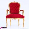 962 NMVENEGOLD^RO_b Poltrona Venezia oro/rosso vell. 50x65x100