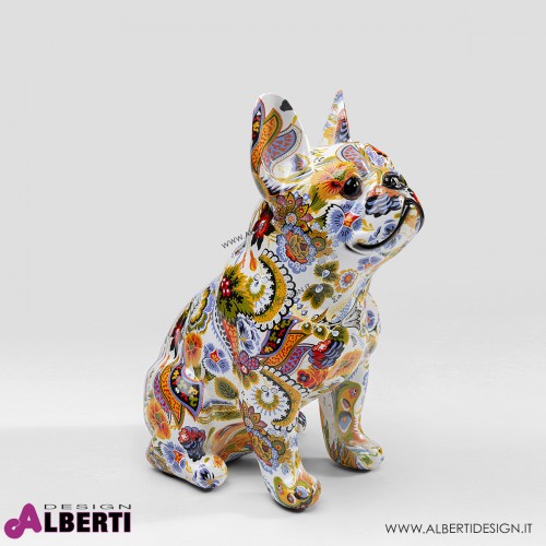 Figura Bulldog floreale 13x22xH30