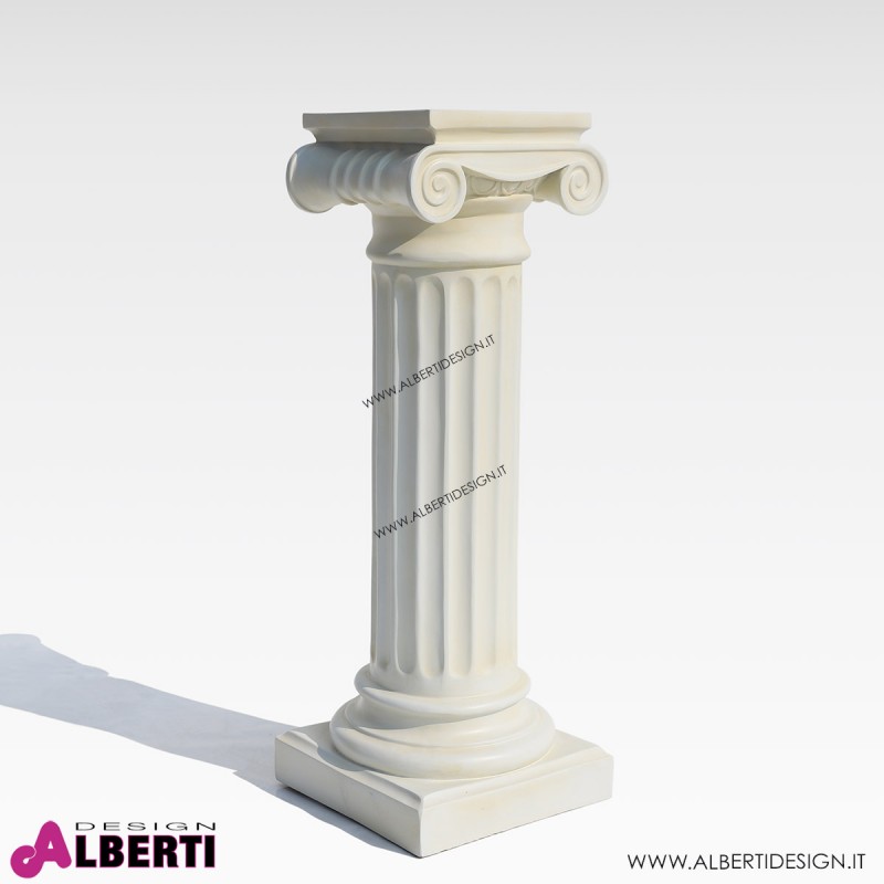 Colonna romana bianca decorativa in vetro resina 27x27h97 cm