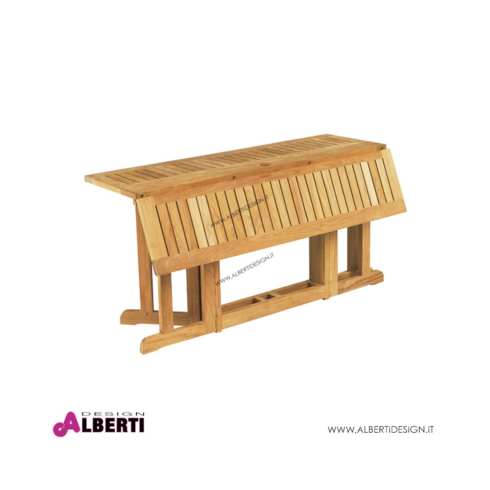 Meda tavolo pieghevole in legno rettangolare 140x80cm giardino esterno