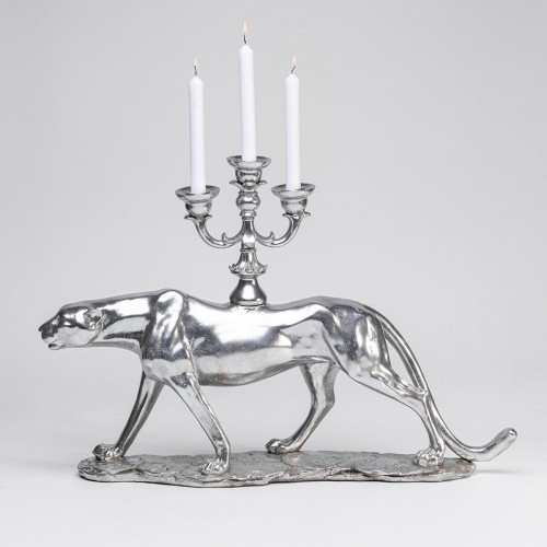 962 KA52985_a Candelabro Leopard 74cm