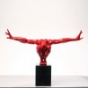 962 KA68235_a Scultura design Atleta rosso 75x23x42cm