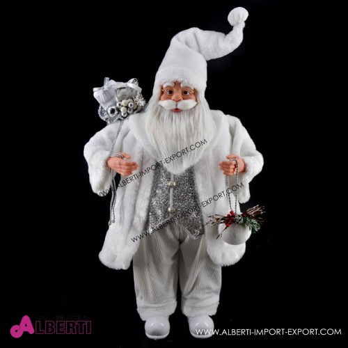 962 TT173543_a Babbo Natale in piedi bianco 90cm