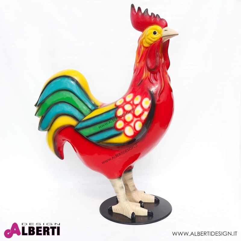 Decorazione di primavera in legno con gallo 21cm-63370