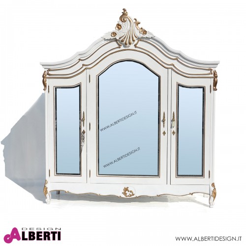 962 BA2071_a Armadio Lisa 3ante bianco guarniz oro 210x66x220