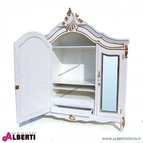 962 BA2071_e Armadio Lisa 3ante bianco guarniz oro 210x66x220