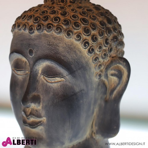 962 WU15416_b Testa Buddha nera 35x33x48 cm