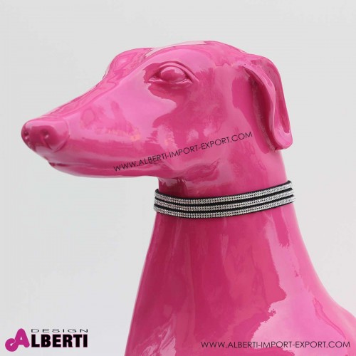 963 PLA490F_b Cane levriero fucsia 80x55x35cm