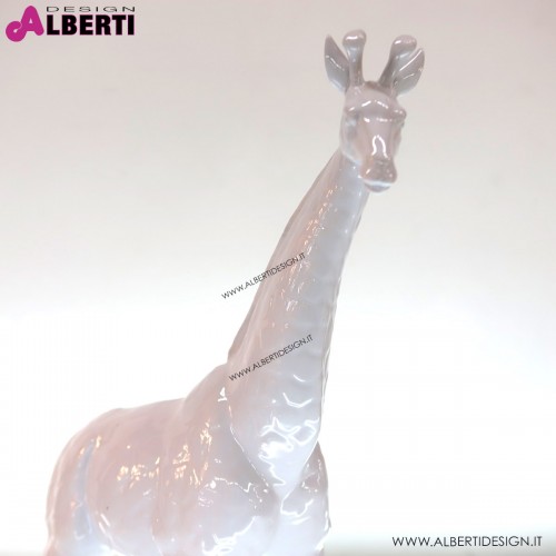 Giraffa bianca lucida in ceramica 45x20xH67