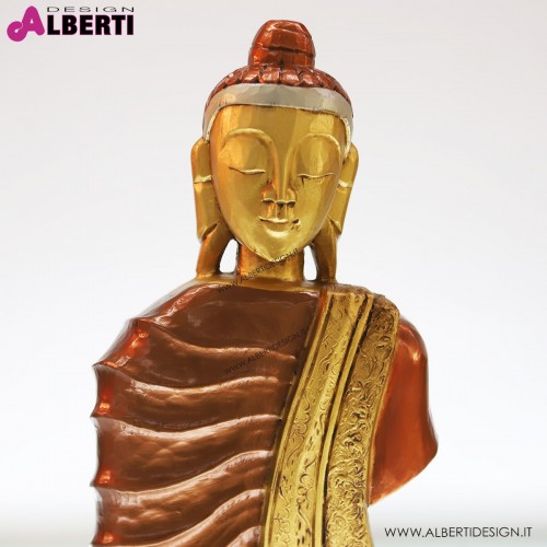 Buddah legno decorato oro